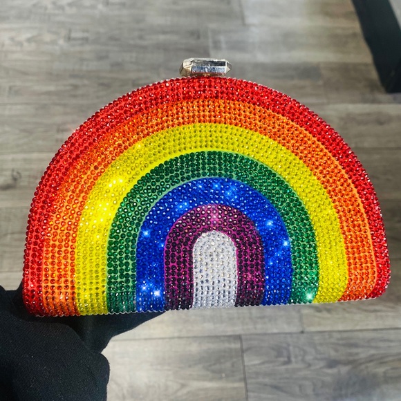 🌈Rainbow Rhinestone Clutch🌈